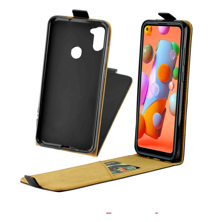 For Galaxy A11 Business Style Vertical Flip TPU Leather Case  with Card Slot(Black)