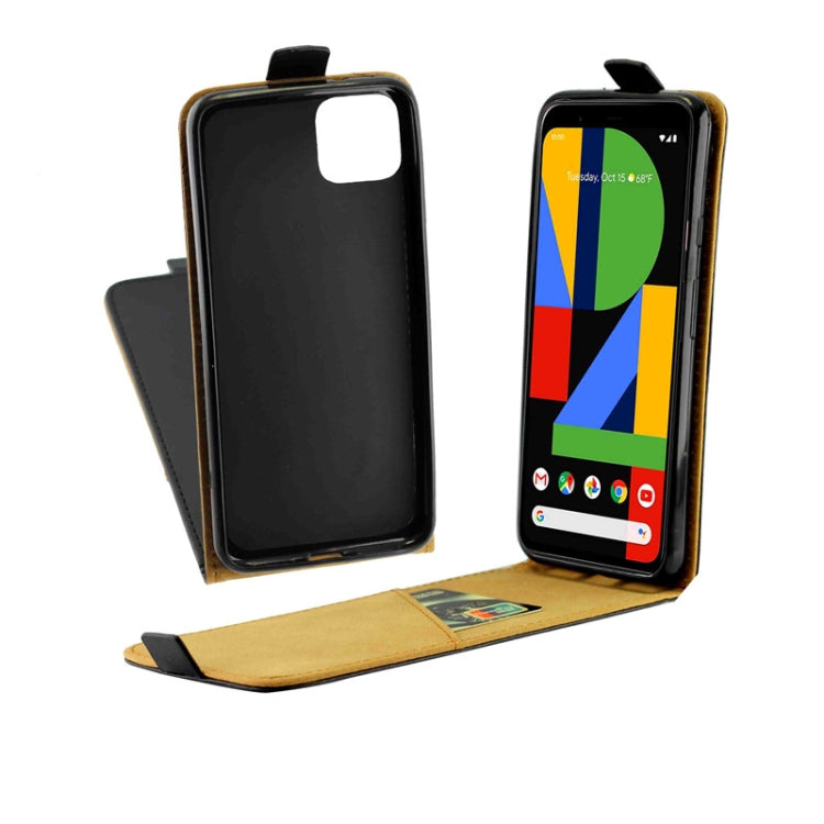 For Google Pixel 4 XL Business Style Vertical Flip TPU Leather Case  with Card Slot(Black)