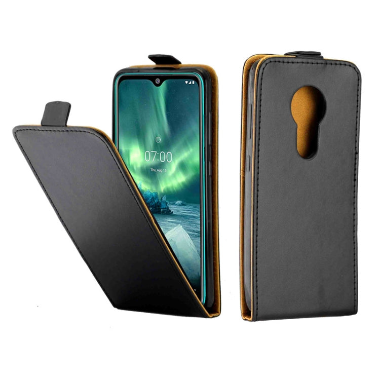 For Nokia 7.2 Business Style Vertical Flip TPU Leather Case  with Card Slot(Black)