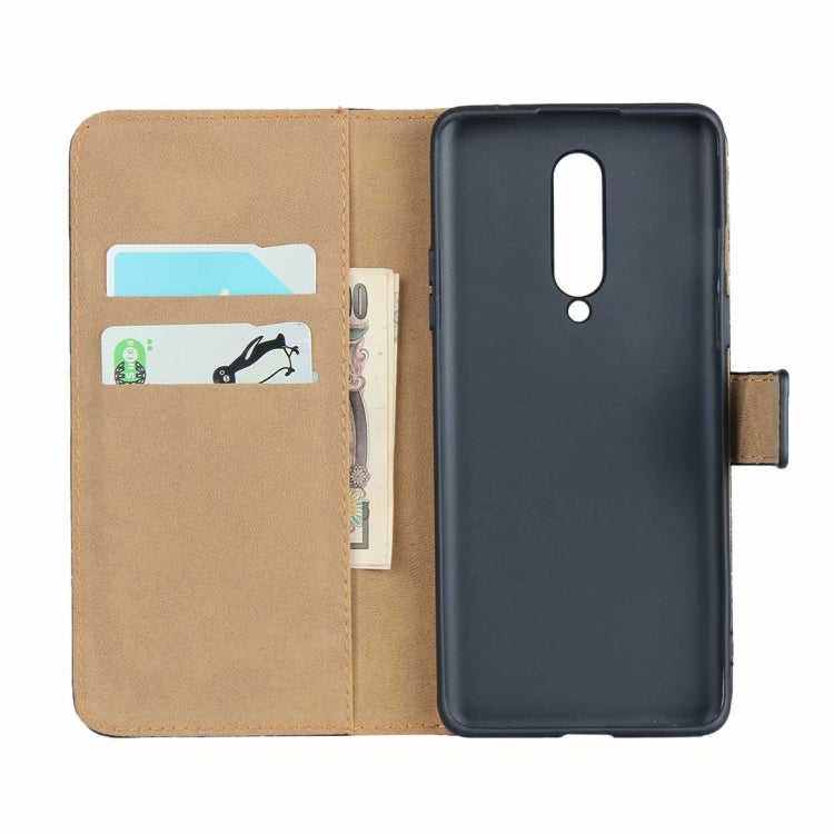 For OnePlus 8 Leather Horizontal Flip Holster With Magnetic Clasp and Bracket and Card Slot and Wallet(Black)
