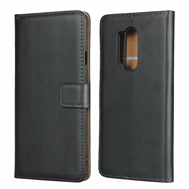For One Plus 8 Pro Leather Horizontal Flip Holster With Magnetic Clasp and Bracket and Card Slot and Wallet(Black)