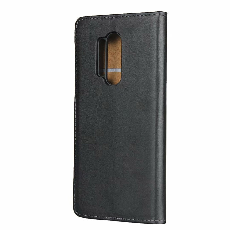 For One Plus 8 Pro Leather Horizontal Flip Holster With Magnetic Clasp and Bracket and Card Slot and Wallet(Black)