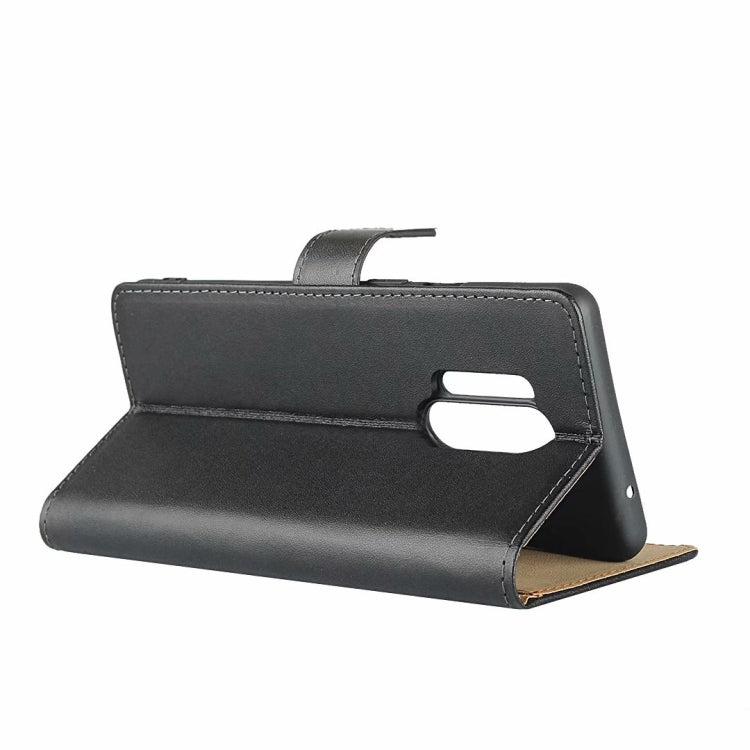 For One Plus 8 Pro Leather Horizontal Flip Holster With Magnetic Clasp and Bracket and Card Slot and Wallet(Black)