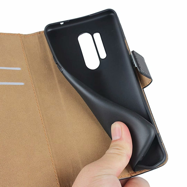 For One Plus 8 Pro Leather Horizontal Flip Holster With Magnetic Clasp and Bracket and Card Slot and Wallet(Black)