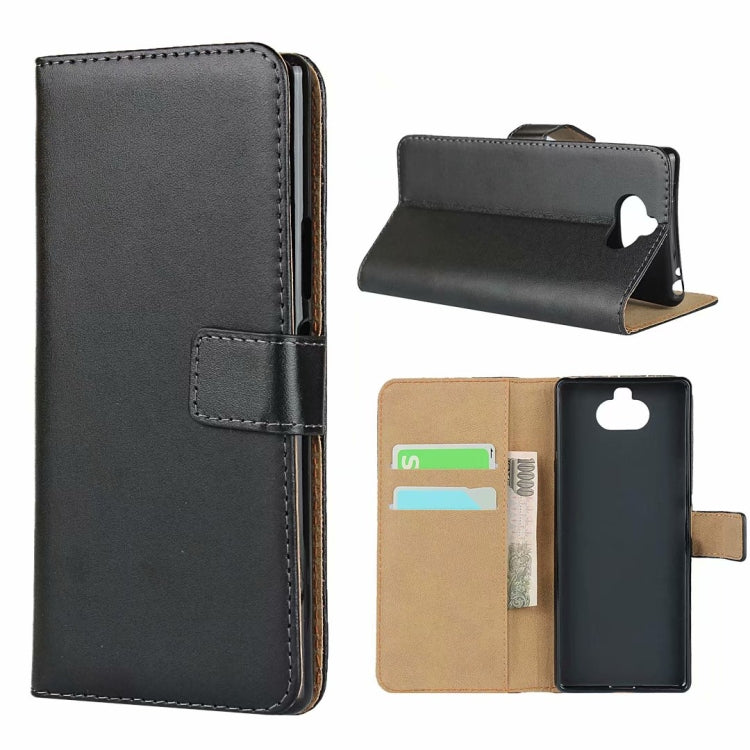 For Sony Xperia 20 Leather Horizontal Flip Holster With Magnetic Clasp and Bracket and Card Slot and Wallet(Black)