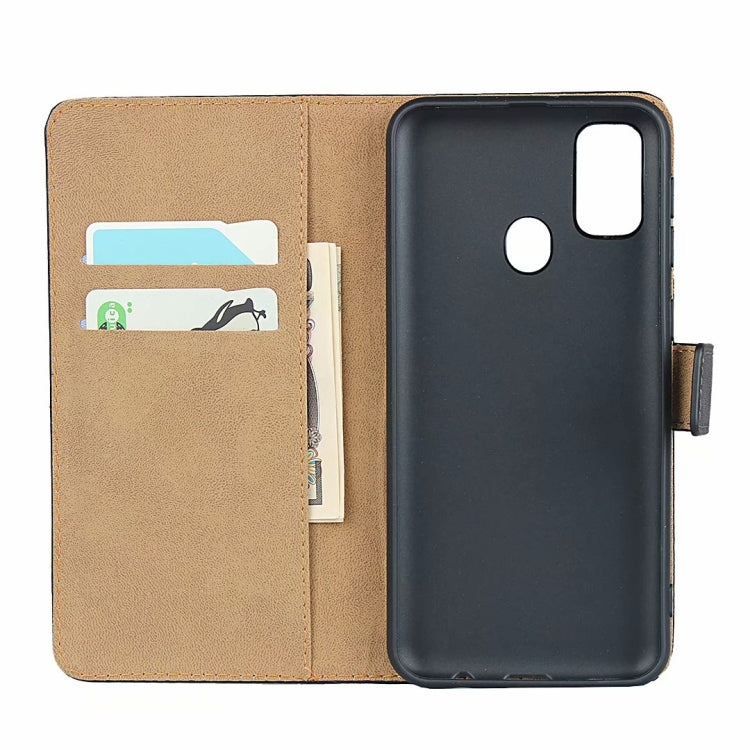 For Galaxy M30S Horizontal Flip Cowhide Leather Case with Magnetic Clasp & Holder & Card Slots & Wallet (Black)