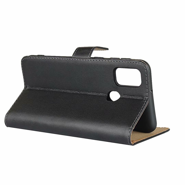 For Galaxy M30S Horizontal Flip Cowhide Leather Case with Magnetic Clasp & Holder & Card Slots & Wallet (Black)