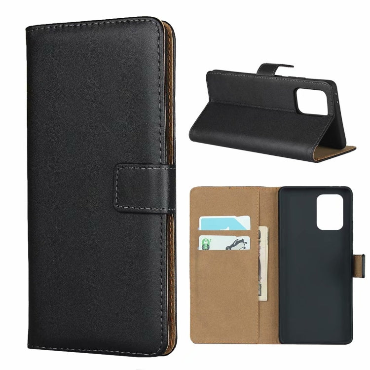 For Galaxy M80S/A91/S10 Lite Horizontal Flip Cowhide Leather Case with Magnetic Clasp & Holder & Card Slots & Wallet (Black)