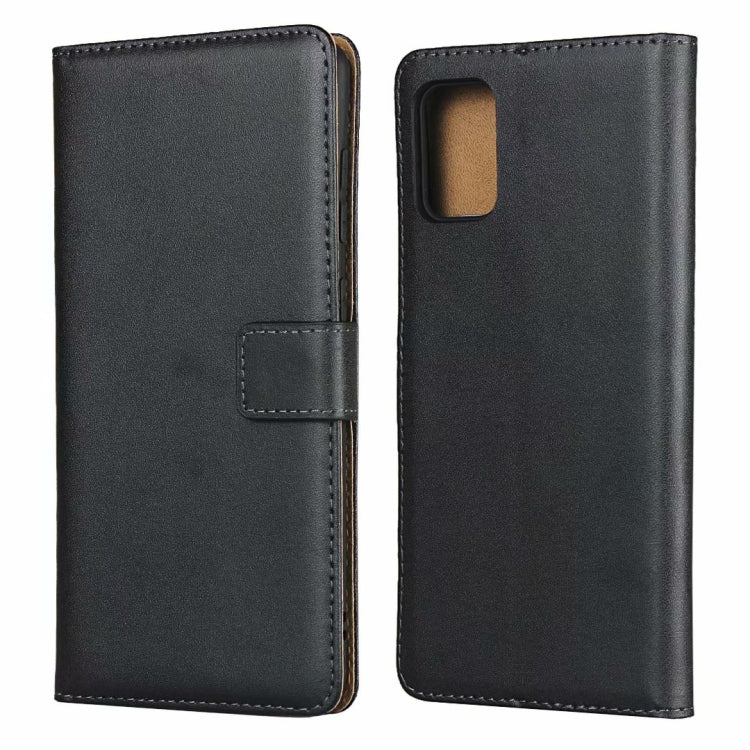 For Galaxy A71 Leather Horizontal Flip Holster With Magnetic Clasp and Bracket and Card Slot and Wallet(Black)