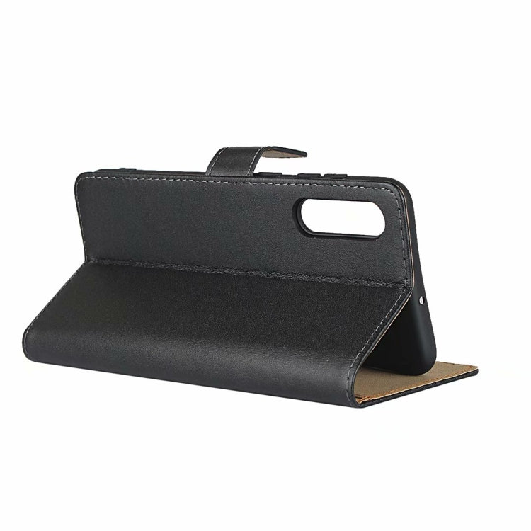 For Galaxy A70/A70S Leather Horizontal Flip Holster With Magnetic Clasp and Bracket and Card Slot and Wallet(Black)
