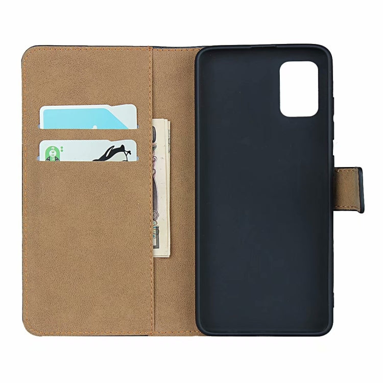 For Galaxy A51 Leather Horizontal Flip Holster With Magnetic Clasp and Bracket and Card Slot and Wallet(Black)