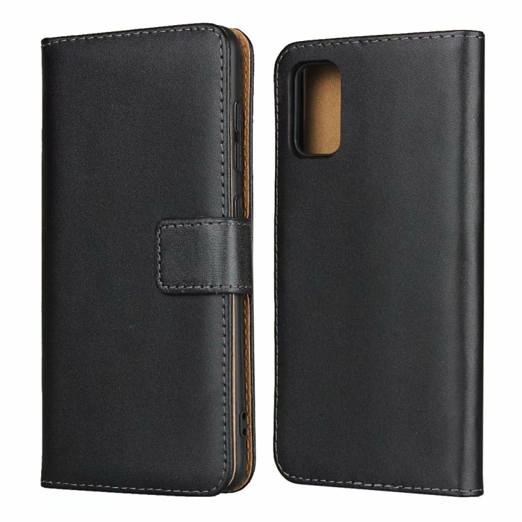 For Galaxy A41 Leather Horizontal Flip Holster With Magnetic Clasp and Bracket and Card Slot and Wallet(Black)