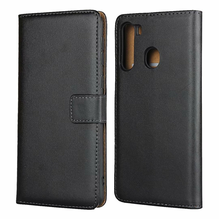 For Galaxy A21 Leather Horizontal Flip Holster With Magnetic Clasp and Bracket and Card Slot and Wallet(Black)