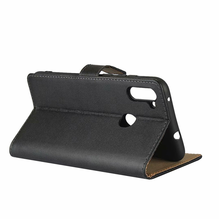 For Galaxy A11 Leather Horizontal Flip Holster With Magnetic Clasp and Bracket and Card Slot and Wallet(Black)
