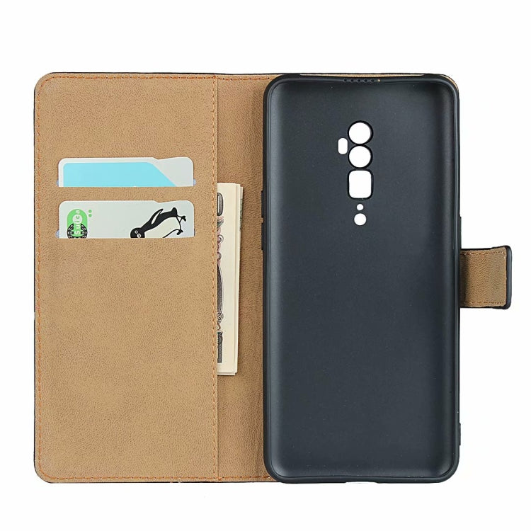 For Oppo Reno 10x zoom Leather Horizontal Flip Holster With Magnetic Clasp and Bracket and Card Slot and Wallet(Black)