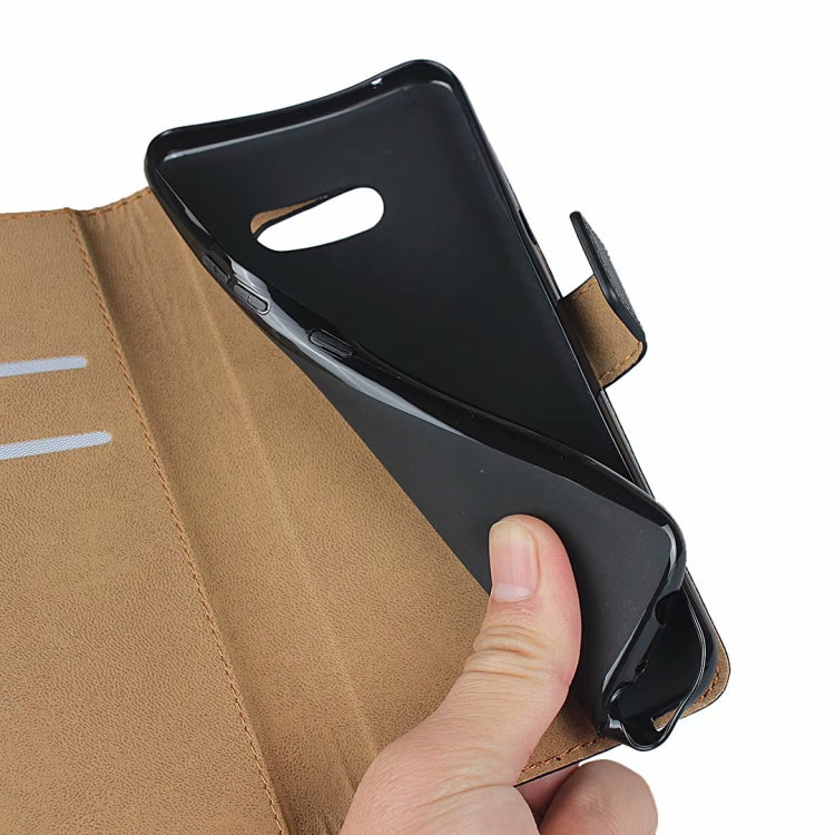 For LG V50S Leather Horizontal Flip Holster With Magnetic Clasp Bracket & Card Slot & Wallet(Black)