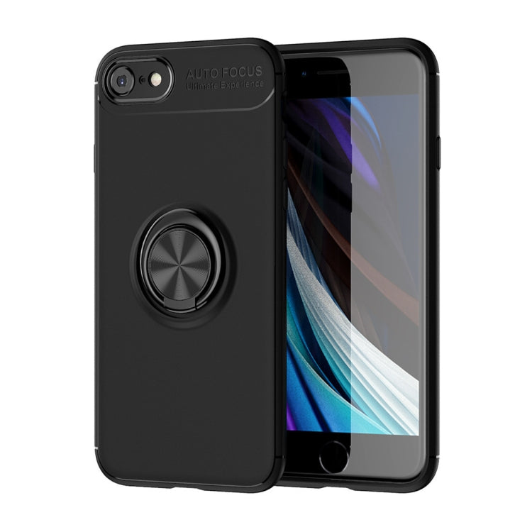 For iPhone SE 2022 / SE 2020 Metal Ring Holder 360 Degree Rotating TPU Case