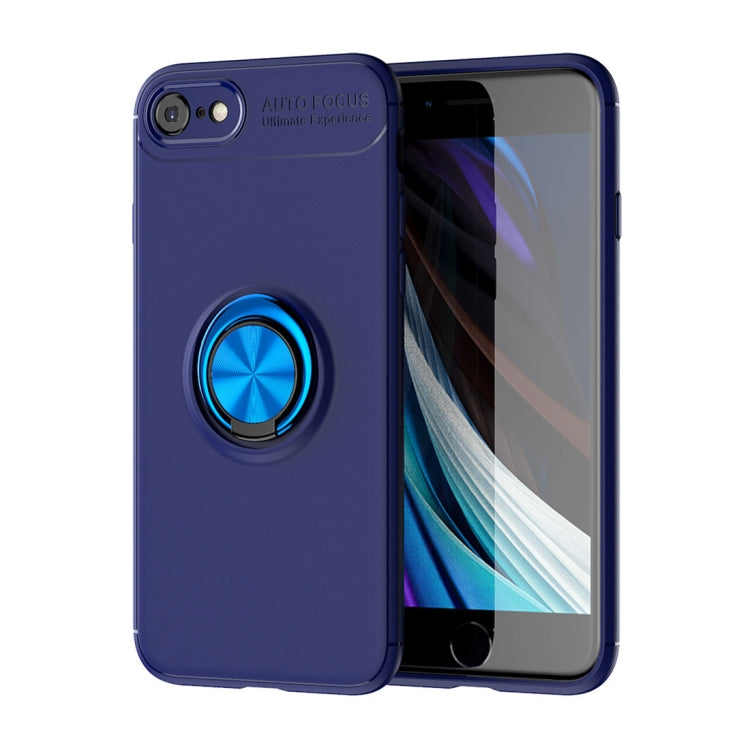 For iPhone SE 2022 / SE 2020 Metal Ring Holder 360 Degree Rotating TPU Case