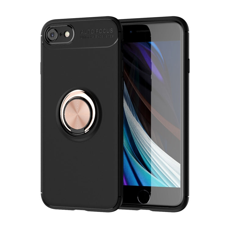 For iPhone SE 2022 / SE 2020 Metal Ring Holder 360 Degree Rotating TPU Case