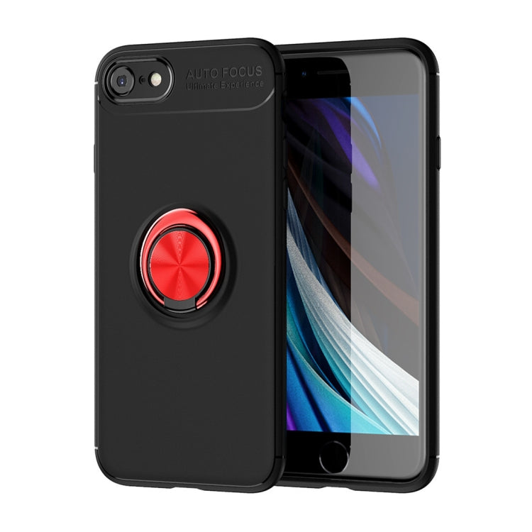 For iPhone SE 2022 / SE 2020 Metal Ring Holder 360 Degree Rotating TPU Case
