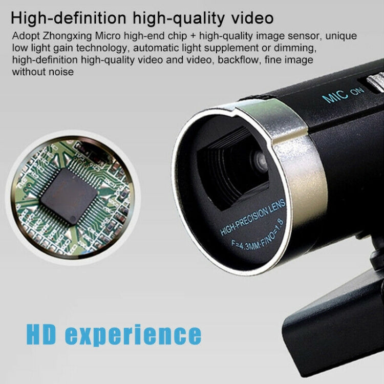 Gsou A20 USB Webcam 1.3 million HD PC Camera Web Cam 360 Degree MIC Clip-on Night  Vision For Skype Computer Desktop
