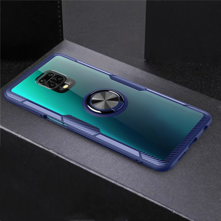 For Xiaomi Redmi Note 9 Pro Max Shockproof Transparent TPU + Acrylic Protective Case with Ring Holder