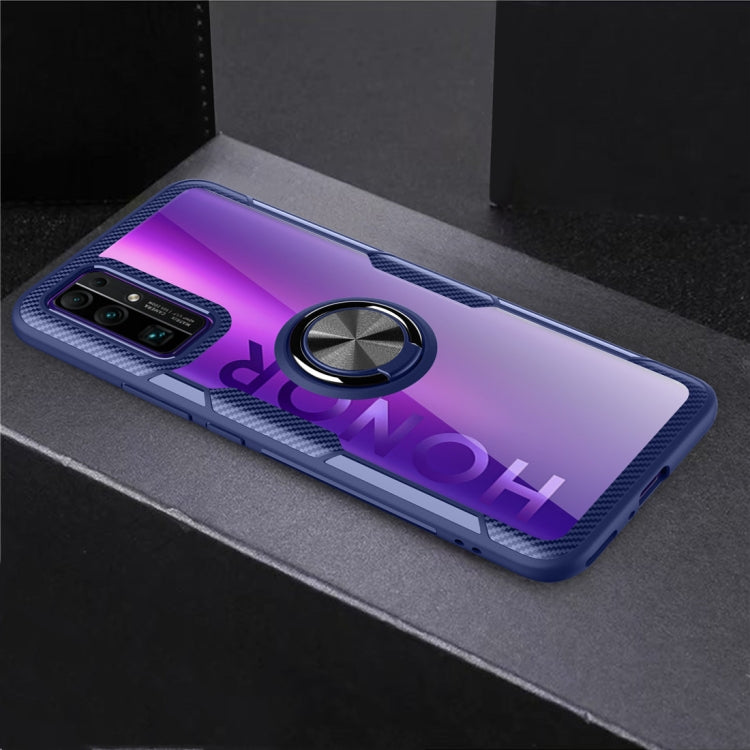For Huawei Honor 30 Shockproof Transparent TPU + Acrylic Protective Case with Ring Holder