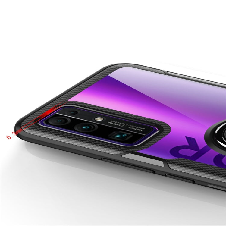 For Huawei Honor 30 Shockproof Transparent TPU + Acrylic Protective Case with Ring Holder