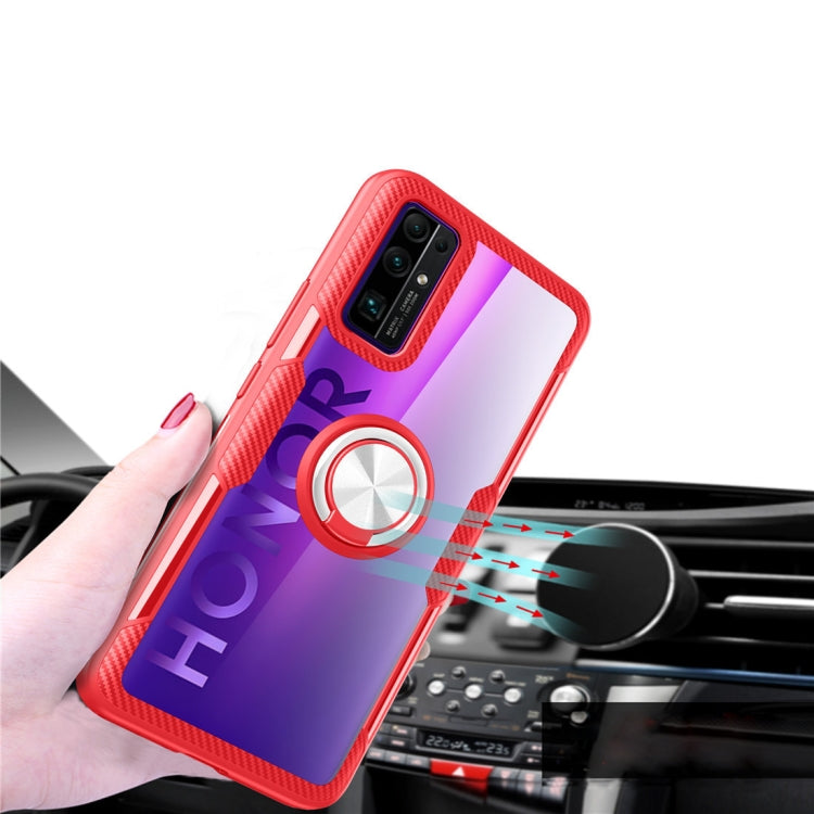 For Huawei Honor 30 Shockproof Transparent TPU + Acrylic Protective Case with Ring Holder