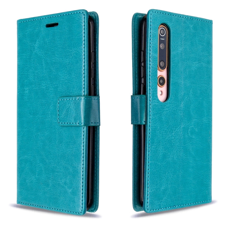 For xiaomi 10 Crazy Horse Texture Horizontal Flip Leather Case with Holder & Card Slots & Wallet & Photo Frame