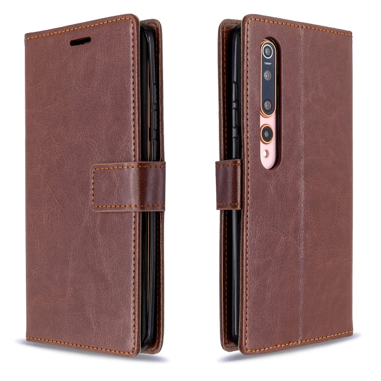 For xiaomi 10 Crazy Horse Texture Horizontal Flip Leather Case with Holder & Card Slots & Wallet & Photo Frame