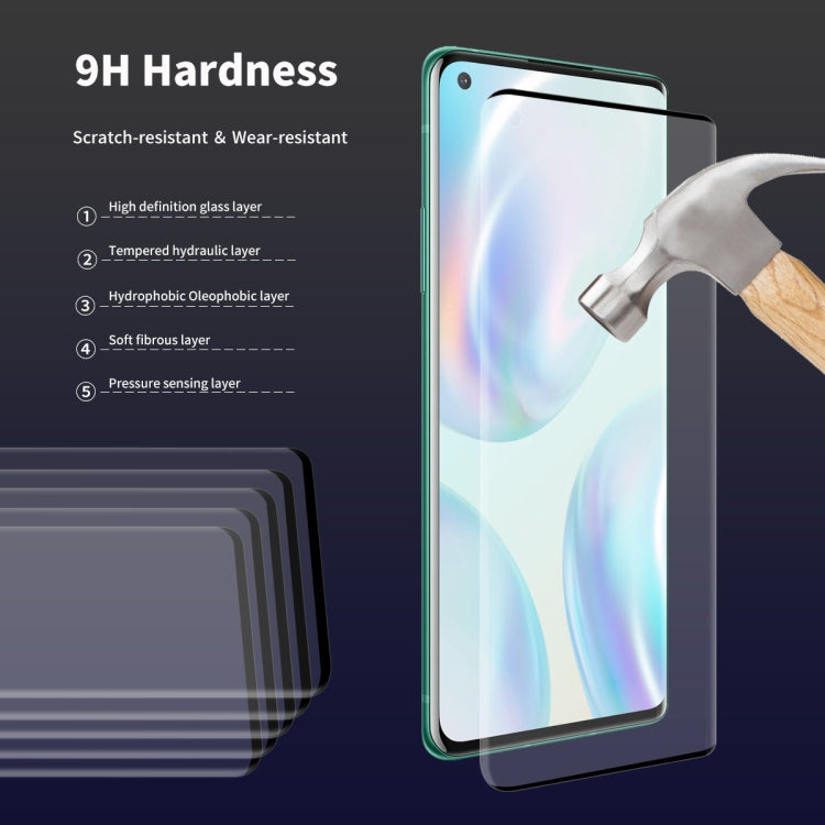 For OnePlus 8 ENKAY Hat-Prince 0.26mm 9H 3D Explosion-proof Full Screen Curved Heat Bending Tempered Glass Film