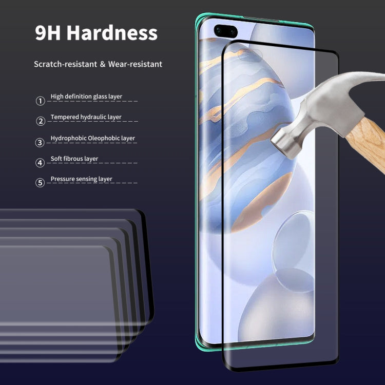 For Huawei Nova 7 Pro ENKAY Hat-Prince 0.26mm 9H 3D Explosion-proof Full Screen Curved Heat Bending Tempered Glass Film