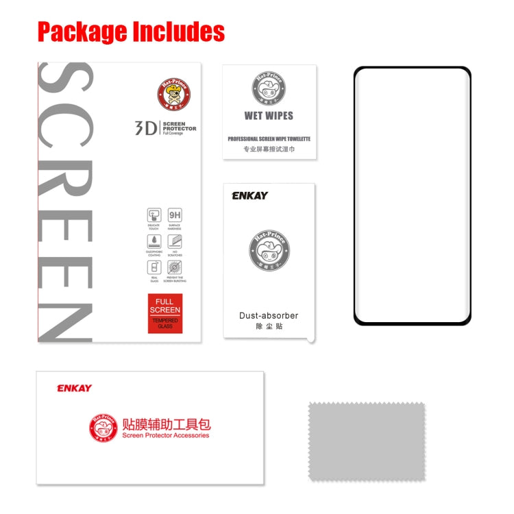 For Huawei Nova 7 Pro ENKAY Hat-Prince 0.26mm 9H 3D Explosion-proof Full Screen Curved Heat Bending Tempered Glass Film