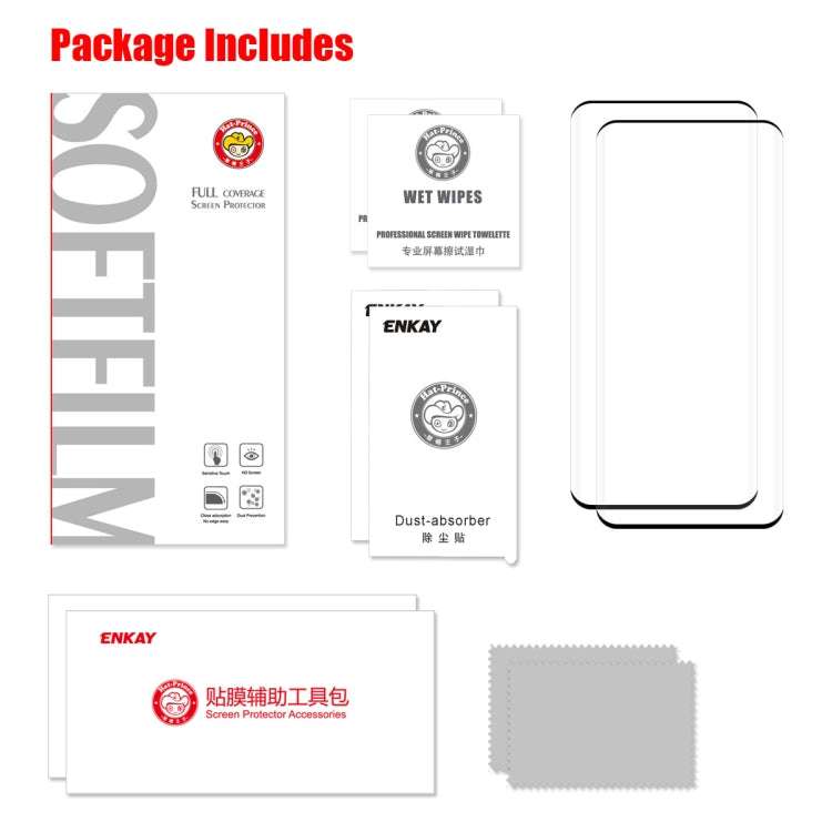 For Huawei P40 Pro 2 PCS ENKAY Hat-Prince 3D Full Screen PET Curved Hot Bending HD Screen Protector Soft Film