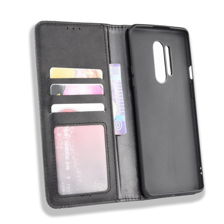 For OnePlus 8 Pro Magnetic Buckle Retro Crazy Horse Texture Horizontal Flip Leather Case with Holder & Card Slots & Photo Frame