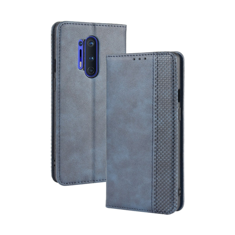 For OnePlus 8 Pro Magnetic Buckle Retro Crazy Horse Texture Horizontal Flip Leather Case with Holder & Card Slots & Photo Frame