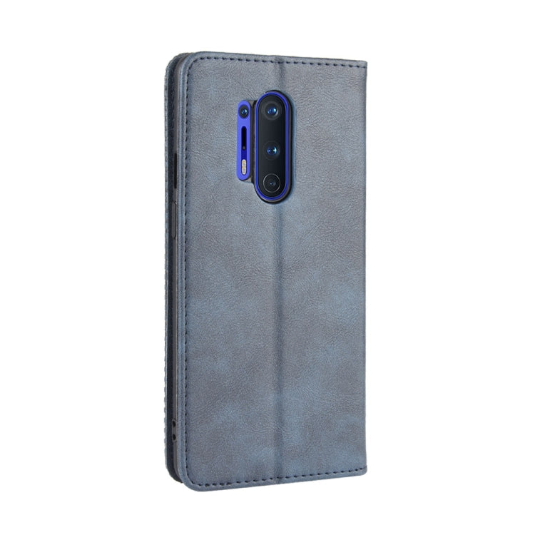 For OnePlus 8 Pro Magnetic Buckle Retro Crazy Horse Texture Horizontal Flip Leather Case with Holder & Card Slots & Photo Frame