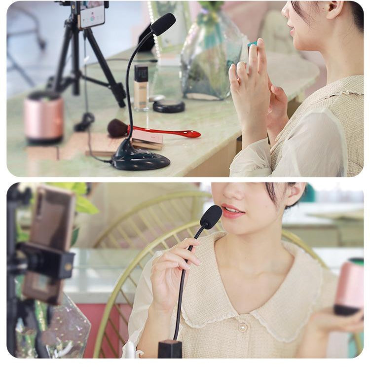 MK200 Flexible Stand Mini Studio Speech Microphone 3.5mm Plug Gooseneck Mic Wired Microphone Voice Chat