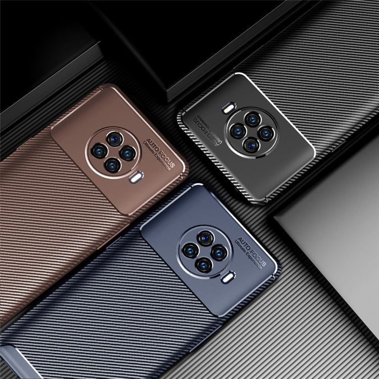 For Oppo Ace2 Carbon Fiber Texture Shockproof TPU Case(Brown)