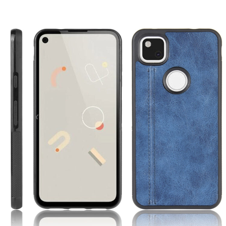 For Google Pixel 4a Shockproof Sewing Cow Pattern Skin PC + PU + TPU Case