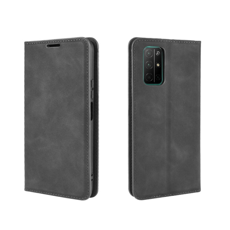 For Huawei Honor 30S Retro-skin Business Magnetic Suction Leather Case with Holder & Card Slots & Wallet
