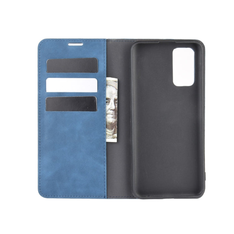 For Huawei Honor 30S Retro-skin Business Magnetic Suction Leather Case with Holder & Card Slots & Wallet