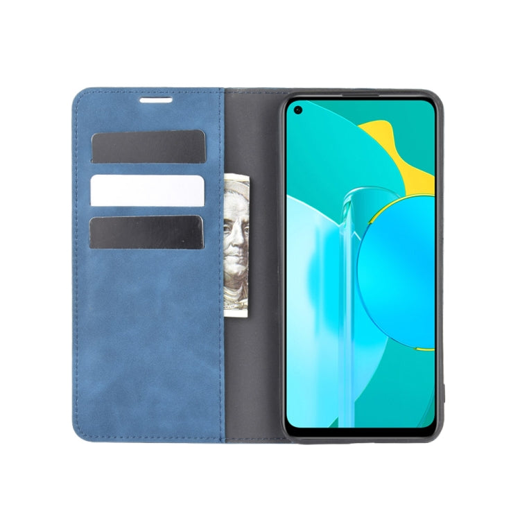 For Huawei Honor 30S Retro-skin Business Magnetic Suction Leather Case with Holder & Card Slots & Wallet
