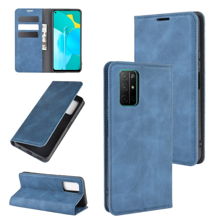 For Huawei Honor 30S Retro-skin Business Magnetic Suction Leather Case with Holder & Card Slots & Wallet