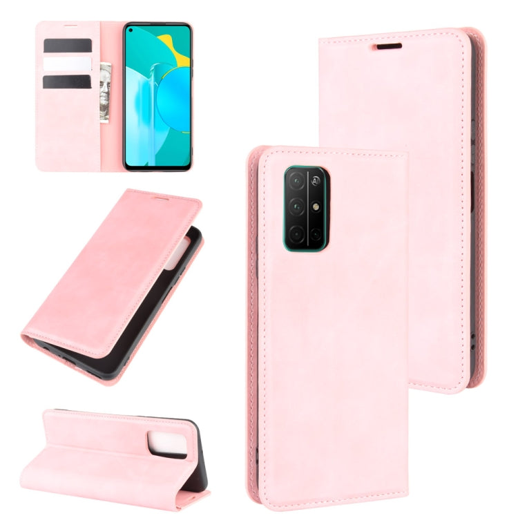 For Huawei Honor 30S Retro-skin Business Magnetic Suction Leather Case with Holder & Card Slots & Wallet
