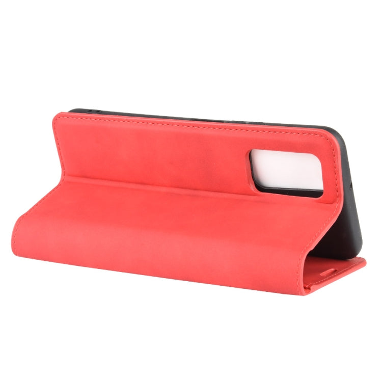 For Huawei Honor 30S Retro-skin Business Magnetic Suction Leather Case with Holder & Card Slots & Wallet