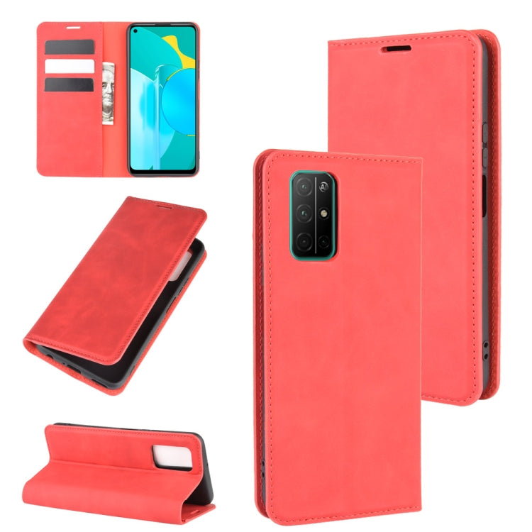 For Huawei Honor 30S Retro-skin Business Magnetic Suction Leather Case with Holder & Card Slots & Wallet