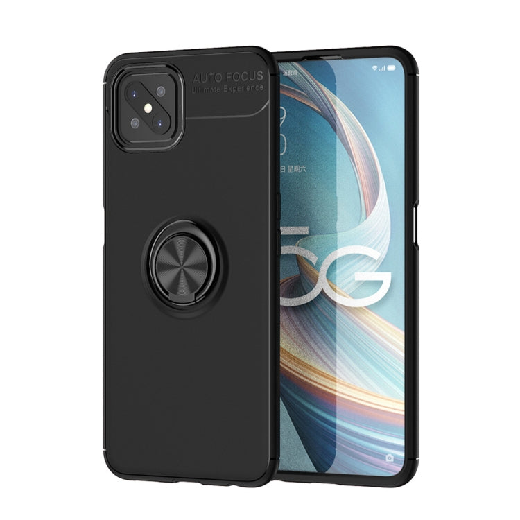 For OPPO A92s Metal Ring Holder 360 Degree Rotating TPU Case