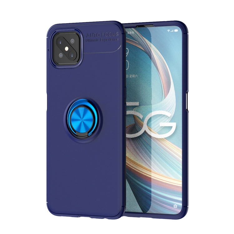 For OPPO A92s Metal Ring Holder 360 Degree Rotating TPU Case